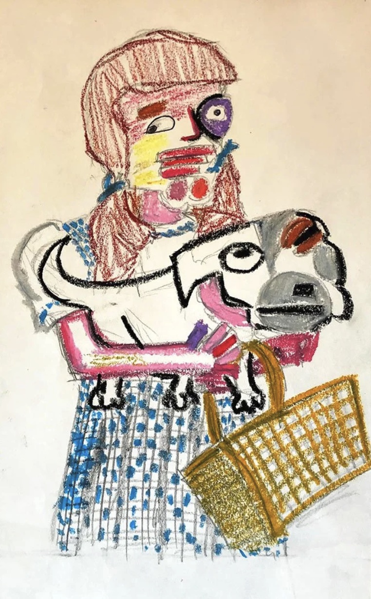 Dorothy and Toto preliminary sketch