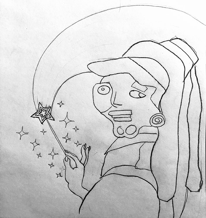 Make a Wish preliminary sketch