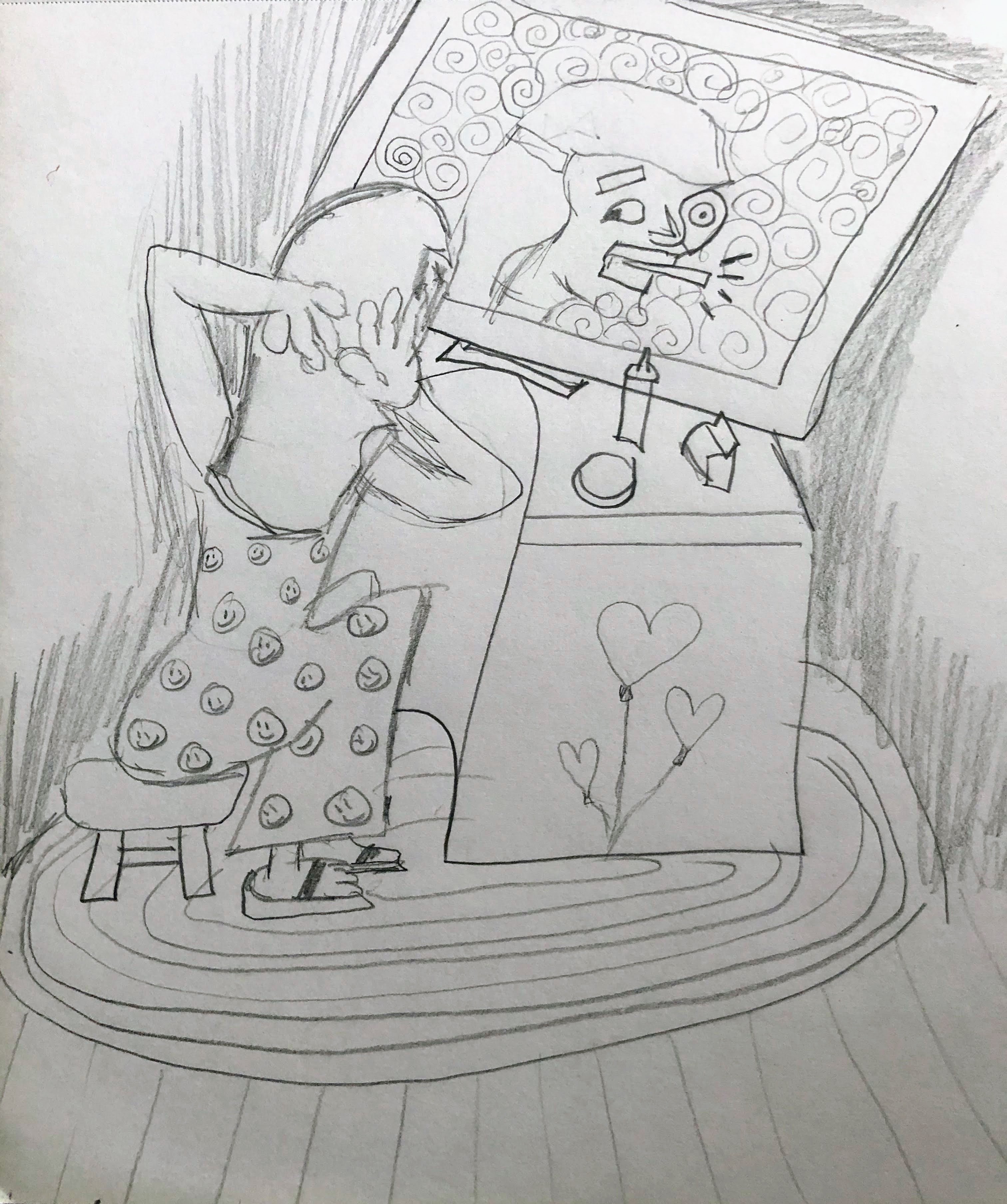 The Girl in Mirror sketch
